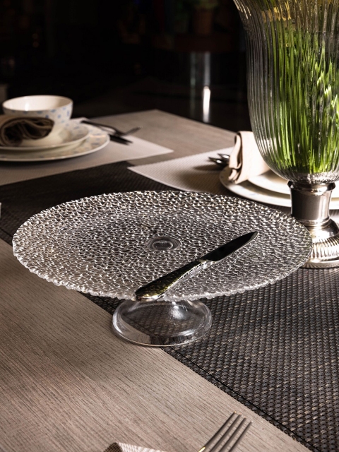 

Pure Home and Living Transparent Clear Glamour Glass Cake Stand