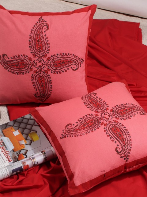 

Molcha Peach Set of 2 Ethnic Motifs Square Cushion Covers