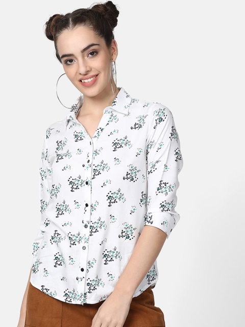 

V2 Value & Variety Women White Printed Casual Shirt