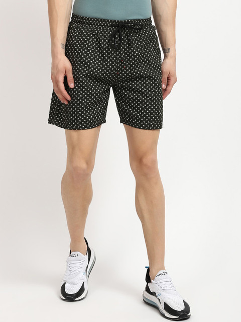 

V2 Value & Variety Men Olive Printed Mid-Rise Regular Shorts