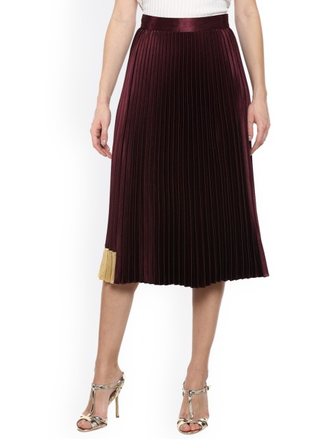 

Ted Baker Women Maroon Solid Flared Midi Skirt