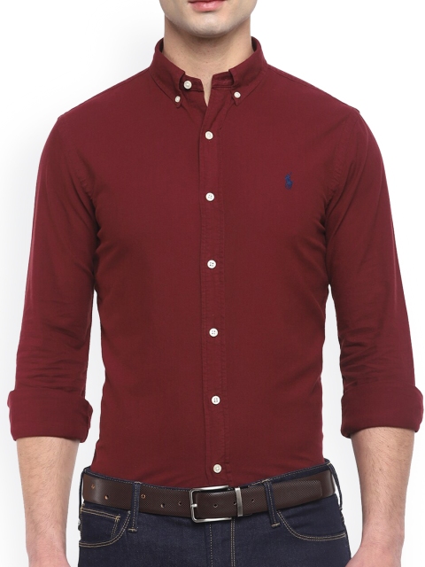 

Polo Ralph Lauren Men Burgundy Slim Fit Casual Shirt