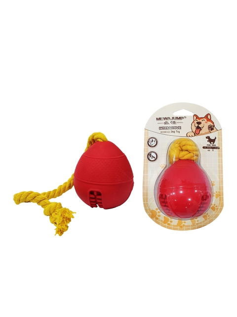 

Pawsindia Set Of 2 Red & Yellow Bomb Durable Dog Treat Toys