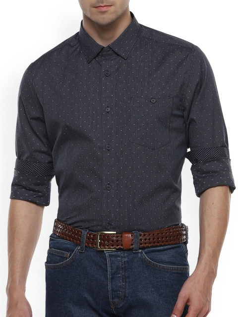

Ted Baker Men Navy Blue Printed Casual Shirt