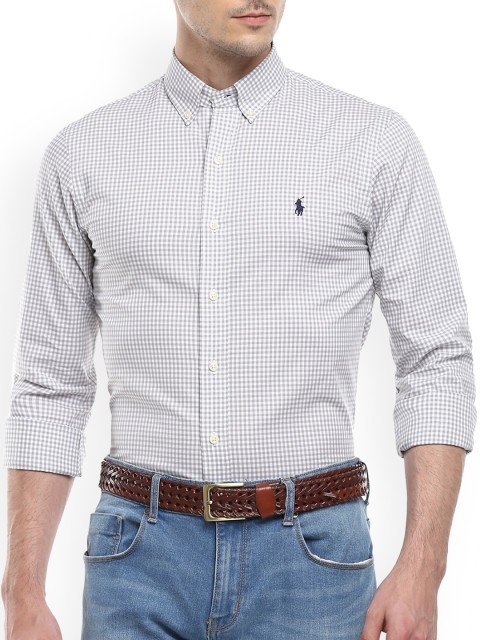 

Polo Ralph Lauren Men Grey Checked Casual Shirt