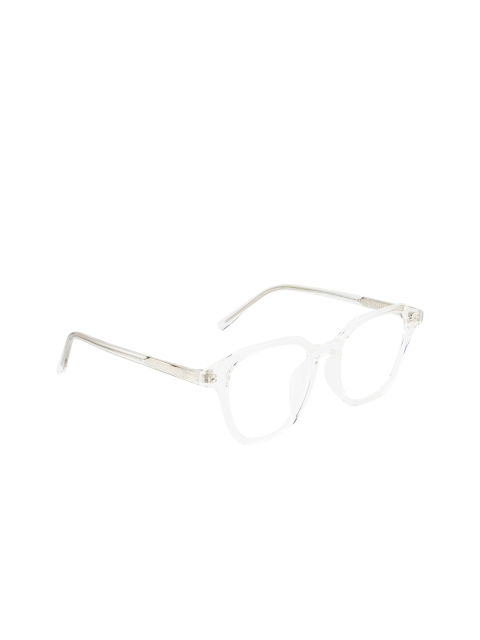 

Ted Smith Unisex Silver & Transparent Full Rim Wayfarer Frames