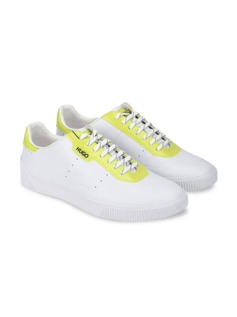 

HUGO Men White Colourblocked Sneakers