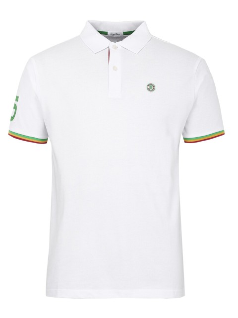 

SERGE BLANCO Men White NA Polo Collar Applique T-shirt NA