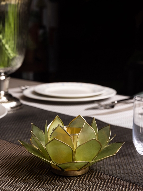 

Pure Home and Living Green Capiz Lotus Tea Light Candle Holder
