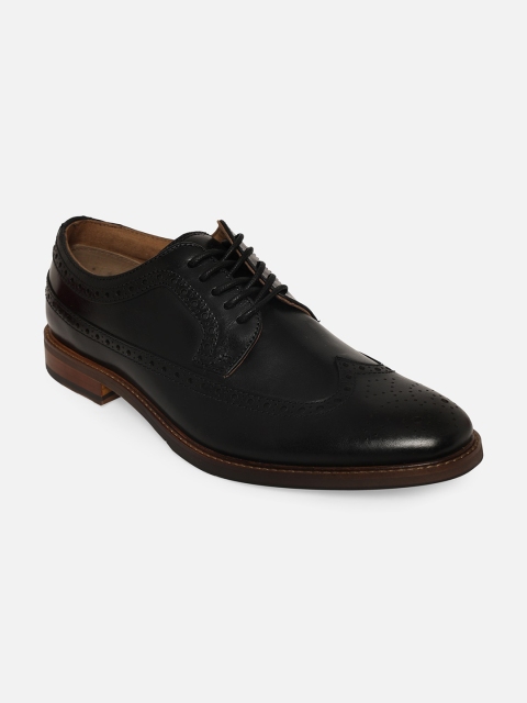 

ALDO Men Black Textured Leather Formal Brogues