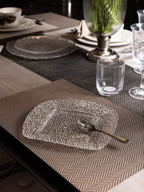 

Pure Home and Living Set of 2 Transparent Glamour Square Plate