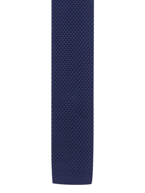

The Tie Hub Men Navy Blue Woven Design Skinny Tie
