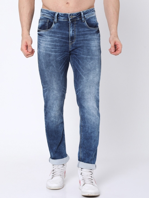 

Rex Straut Jeans Men Blue Tapered Fit Heavy Fade Jeans