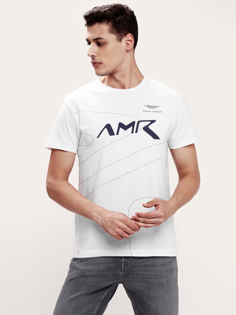 

HACKETT LONDON Men White Typography Applique T-shirt