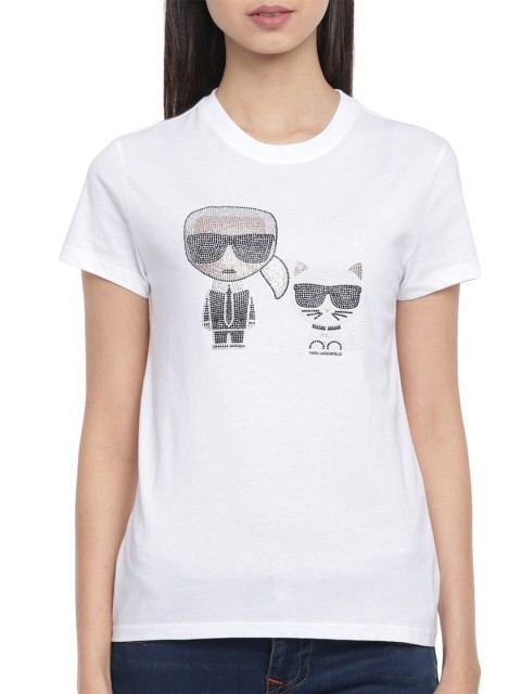 

Karl Lagerfeld White Regular Top