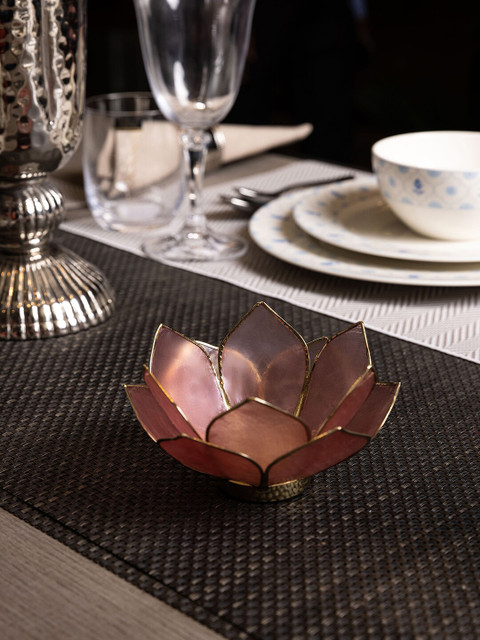 

Pure Home and Living Pink Capiz Lotus Tea Light Holder