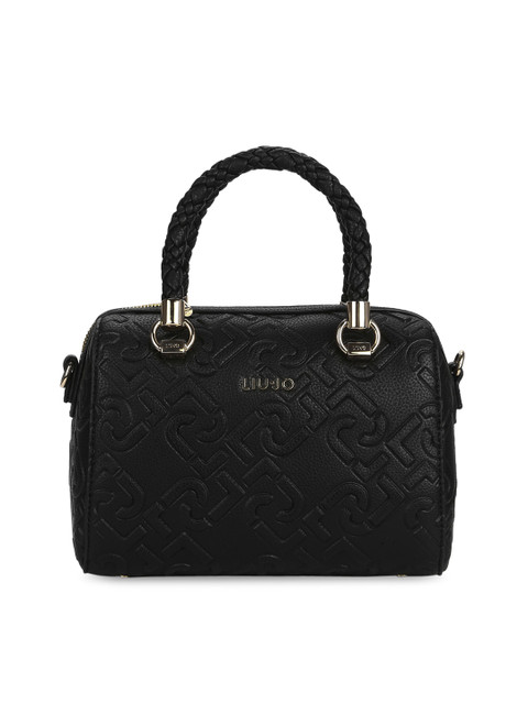 

LIU JO Black Textured PU Structured Handheld Bag