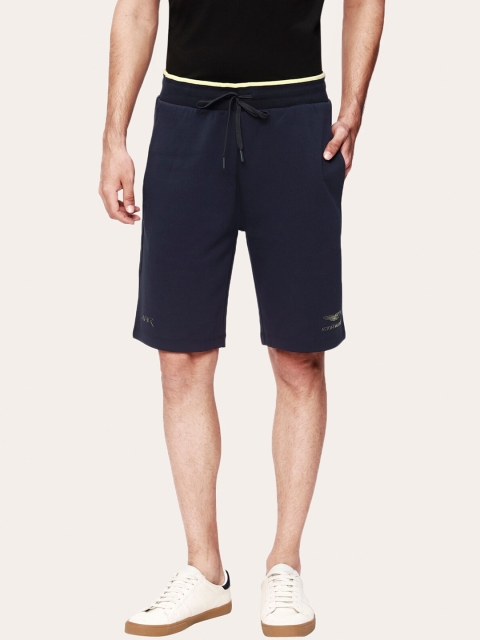 

HACKETT LONDON Men Navy Blue Mid-Rise Cotton Regular Shorts