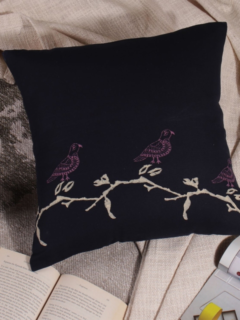 

Molcha Black Embroidered Square Cushion Covers