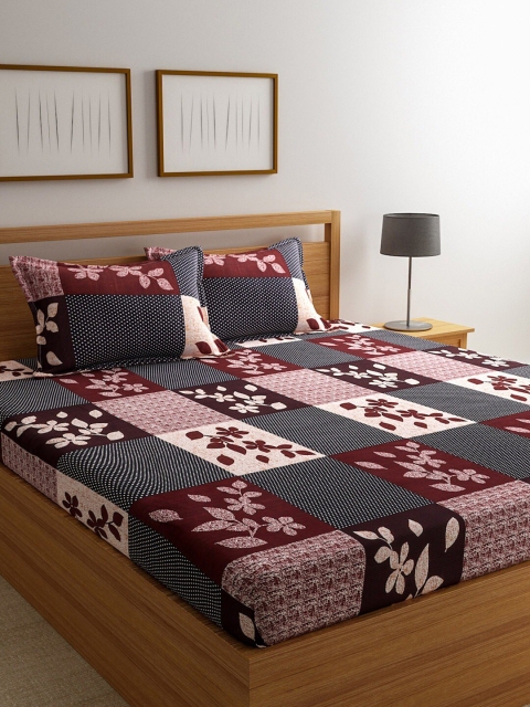 

BELLA TRUE Multicoloured Floral 144 TC Queen Bedsheet with 2 Pillow Covers, Multi