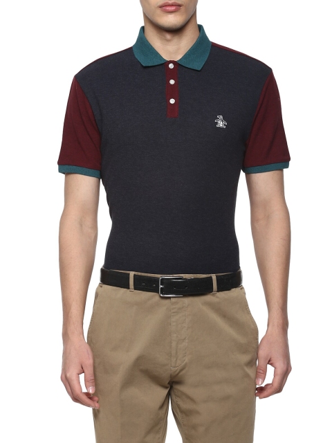 

Original Penguin Men Blue Polo Collar T-shirt