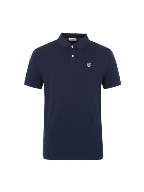 

SERGE BLANCO Men Navy Blue Polo Collar T-shirt