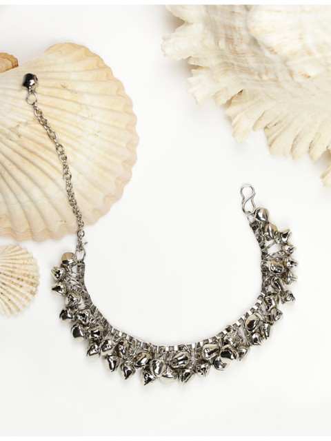 

Priyaasi Women Silver Handcrafted Silver-Plated Link Bracelet