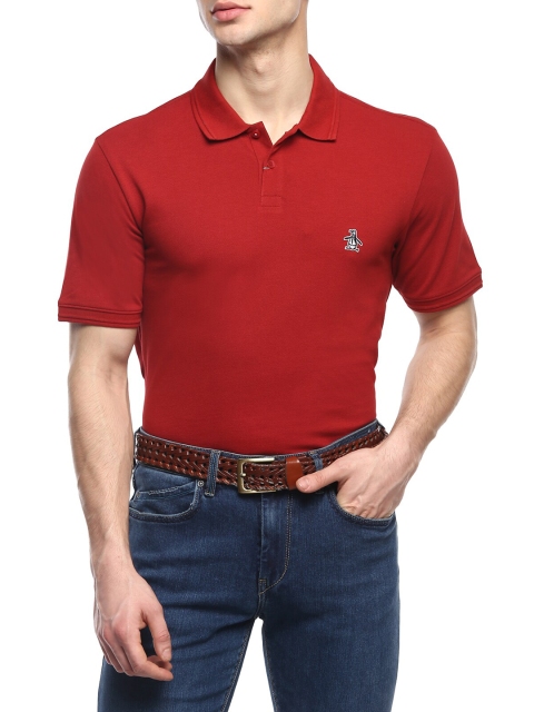 

Original Penguin Men Red Polo Collar T-shirt