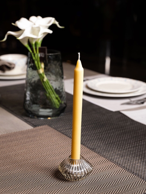

Pure Home and Living Mustard Yellow 2 Lime Tapered Candles