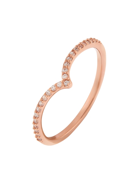 

Accessorize Rose Gold-Plated White Stone-Studded Z RG Sparkle Pave Wishbone Finger Ring