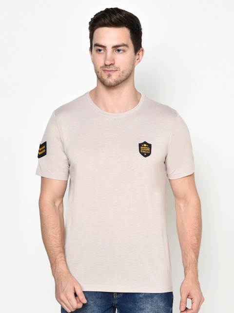 

ELEGANCE Men Beige Jersey T-shirt