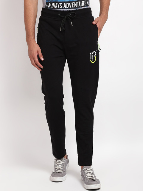 

V2 Value & Variety Men Black Solid Cotton Track Pants