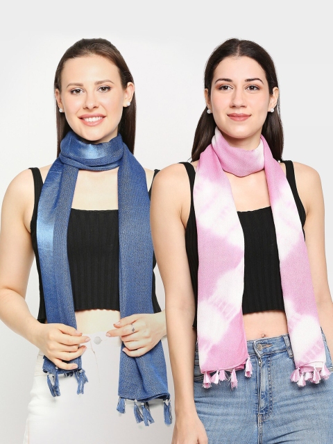 

Get Wrapped Women Set of 2 Navy Blue & Pink Scarves