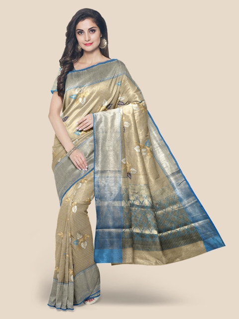 

Kalamandir Tan Ethnic Motifs Chanderi Saree