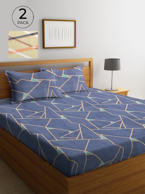 

KLOTTHE Multi Geometric 210 TC 2 King Bedsheet with 4 Pillow Covers