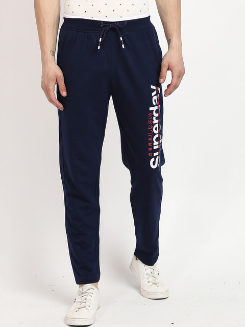 

V2 Value & Variety Men Navy Blue & White Printed Track Pants