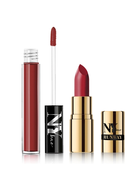 

NY Bae Set of 2 Party is On Red Matte Lipstick, Brown Liquid Lipstick 3 ml & 4.5 gm