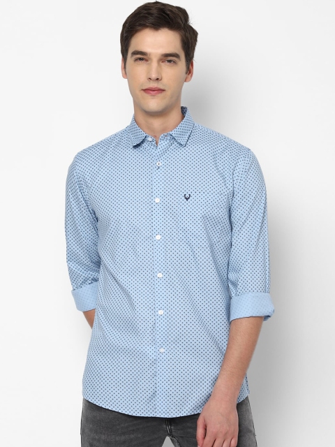 

Allen Solly Men Blue Polka Dot Printed Slim Fit Casual Shirt