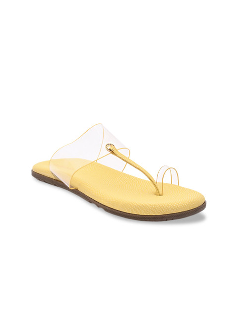 

Stelatoes Women Yellow Solid One Toe Flats