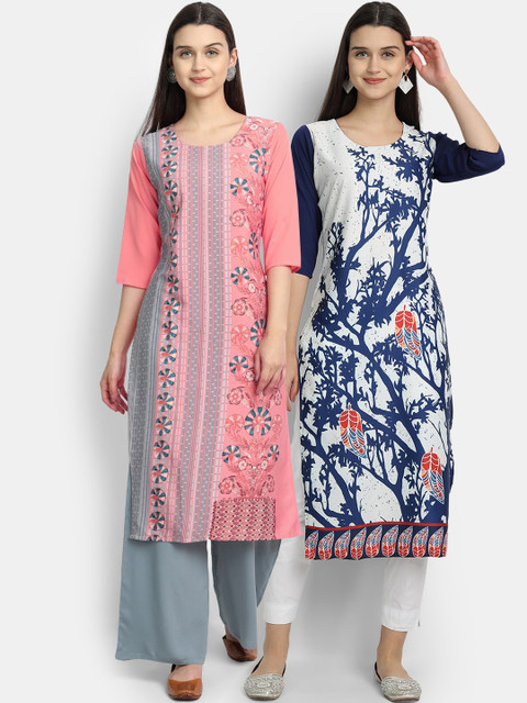 

Ethnic basket Women Pack of 2 Straight Kurtas, Multi
