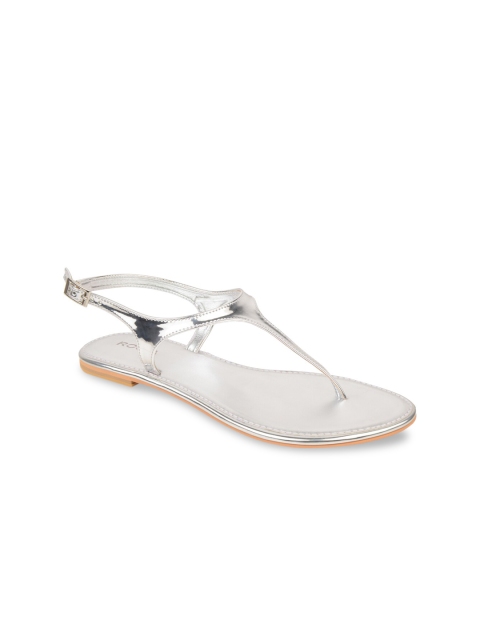 

Rocia Women Silver T-Strap Flats