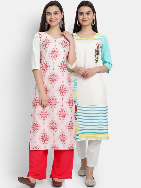 

Ethnic basket Women Pack of 2 Straight Kurtas, Multi