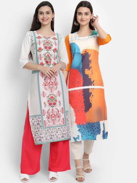 

Ethnic Basket Women Pack of 2 Multi Digital Printed Straight Kurta