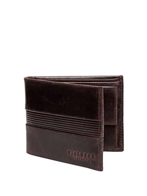 

Teakwood Leathers Men Brown Textured Leather Two Fold Wallet
