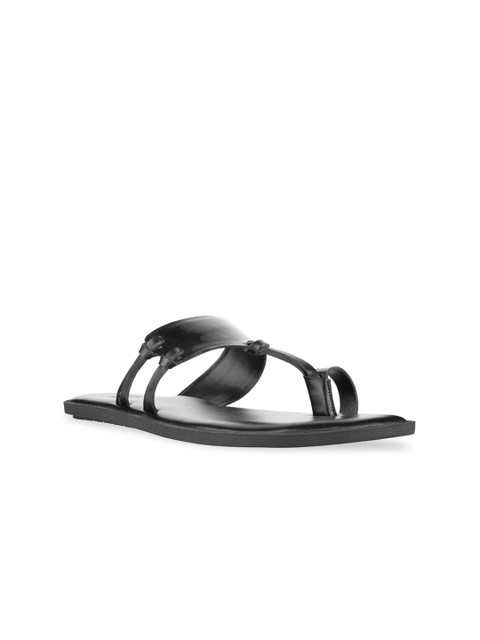 

SKO Men Black Ethnic Leather Comfort Sandals