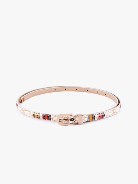 

BuckleUp Women White Printed Belt