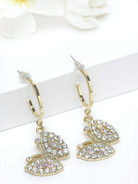 

AVANT-GARDE Paris Gold Plated Butterfly Crystal Drop Earrings