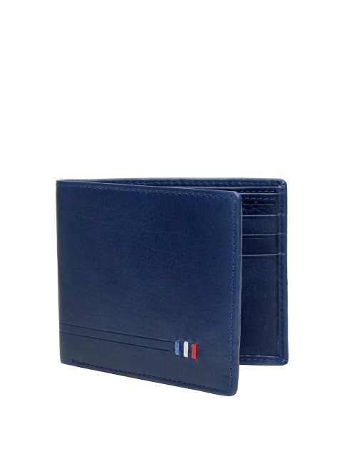 

Teakwood Leathers Men Blue Solid Leather Two Fold Wallet with RFID