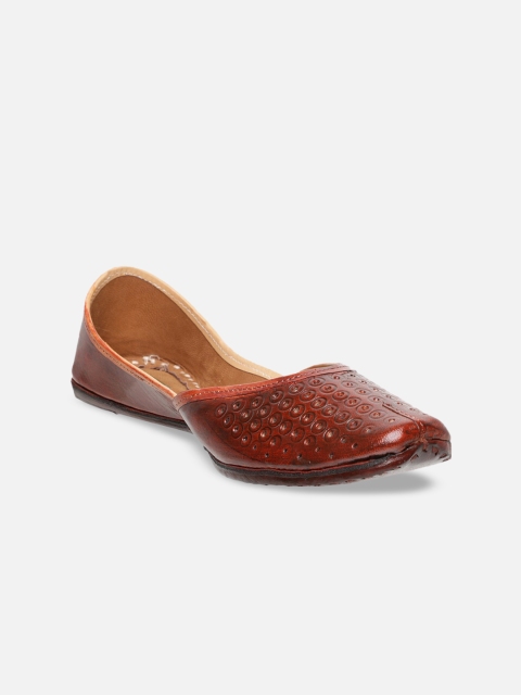 

Ta Chic Women Brown Laser Cuts Genuine Leather Mojaris