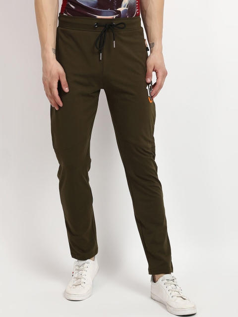 

V2 Value & Variety Men Olive Green Solid Cotton Track Pants
